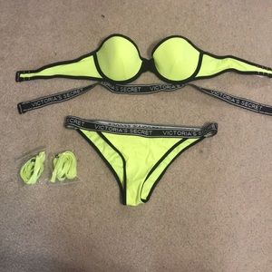 Highlighter yellow Victoria’s Secret swim 2 piece!